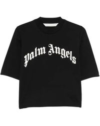 Palm Angels - Round-Neck Logo-Print T-Shirt - Lyst