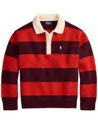 Polo Ralph Lauren - Gestreifter Pullover Mit Polokragen - Lyst