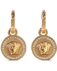 Versace - La Medusa Greca Ohrringe Mit Kristallen - Lyst