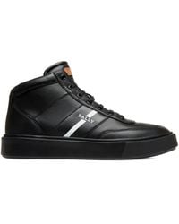 Bally - Leather Striped Hi-Tops Sneakers - Lyst