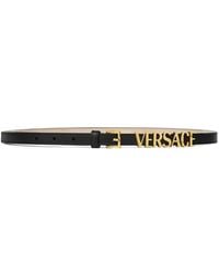 Versace - Ledergürtel Mit Logo-Print - Lyst
