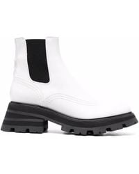 McQueen - Wander Ridged-Sole Leather Boots - Lyst
