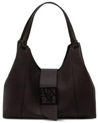 ARMANI EXCHANGE - Logo-Plaque Pebbled-Effect Tote Bag - Lyst