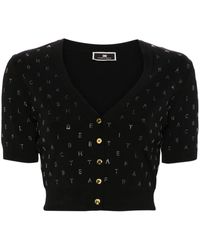 Elisabetta Franchi - Er cropped cardigan mit strasssteinen - Lyst