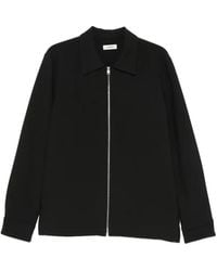 Sandro - Zip-Up Wing-Collar Shirt - Lyst