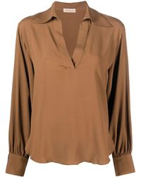Blanca Vita - V-Neck Draped Blouse - Lyst