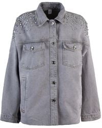 Liu Jo - Chaqueta vaquera con apliques de cristal - Lyst