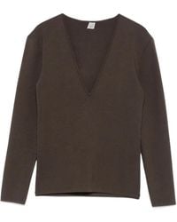 TOTEME - V-Neck Long-Sleeve Sweater - Lyst
