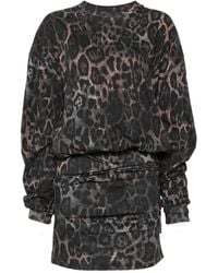 Just Cavalli - Leopard-Print Mini Dress - Lyst