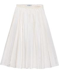 Prada - Pleated Silk Faille Skirt - Lyst