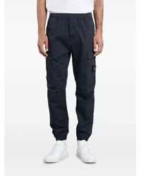 Stone Island - 3100033 Stretch Cotton-Wool Satin Trousers - Lyst