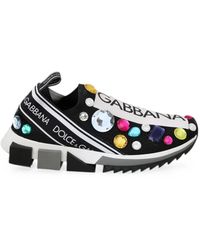 Dolce & Gabbana - Portofino Crystal-Embellished Sneakers - Lyst
