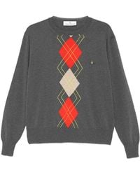 Vivienne Westwood - Argyle-Pattern Round-Neck Sweater - Lyst