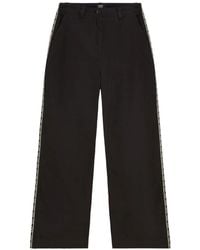 Scotch & Soda - Embroidered-Trim Wide-Leg Trousers - Lyst