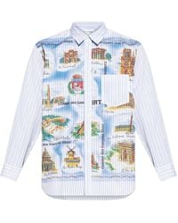 Comme des Garçons - Camicia A Righe Con Stampa - Lyst