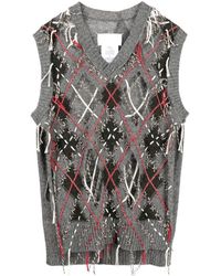 Maison Margiela - Cut-out Knitted Tank Top - Lyst