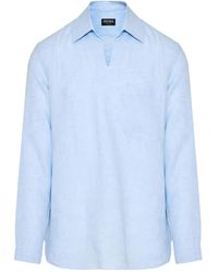 ZEGNA - Long-Sleeve Linen Shirt - Lyst