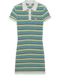 CASABLANCA - Striped Collared Mini Dress - Lyst