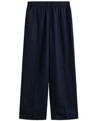GANT - Elasticated-Waistband Wide-Leg Trousers - Lyst