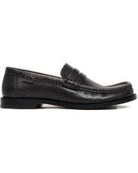 Loewe - Textured Penny Loafers - Lyst