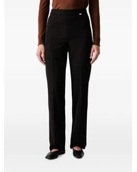 Fracomina - Pantalon À Plis Et Plaque Logo - Lyst