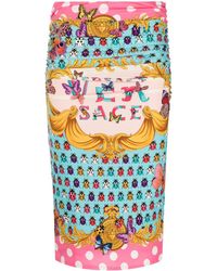 Versace - Falda de tubo con estampado Butterflies de x Dua Lipa - Lyst