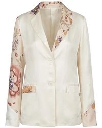 Avant Toi - Floral-Print Silk-Blend Blazer - Lyst