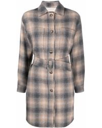 Seventy - Cappotto A Quadri Con Cintura - Lyst