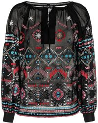 Ermanno Scervino - Embroidered Long-Sleeve Blouse - Lyst