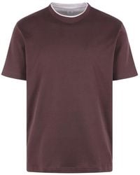 Eleventy - Layered-Neck Short-Sleeve T-Shirt - Lyst