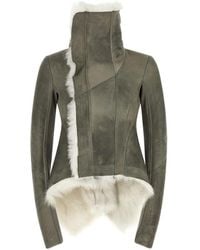 Rick Owens - Veste Naska À Design Asymétrique En Peau Lainée - Lyst