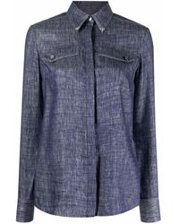 Genny - Flap-pockets Button-up Denim Shirt - Lyst