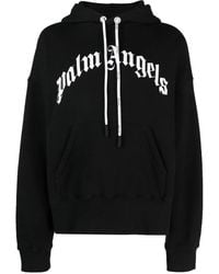 Palm Angels - Curved Logo Hoodie - Lyst