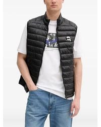 KARL LAGERFELD - Quilted Logo-Patch Gilet - Lyst