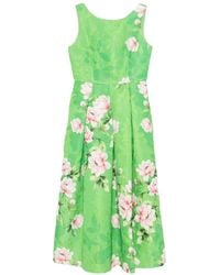 Lunatica Milano - Floral-Print Jacquard Midi Dress - Lyst