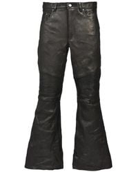 FILTH - Panelled Leather Flared Trousers - Lyst