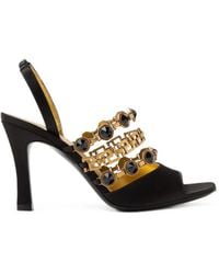 Versace - Gemma Satin Sandals 90 Mm - Lyst
