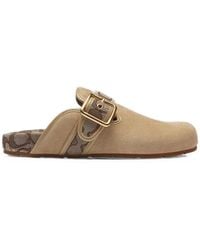 COACH - Monogram-Pattern Buckle-Fastening Mules - Lyst