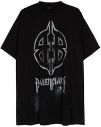 Balenciaga - Metal Bb Stencil Cotton T-Shirt - Lyst