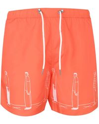 Exit Society - Graphic-Print Drawstring Swim Shorts - Lyst