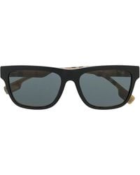 Burberry - Vintage Check Square Frame Sunglasses - Lyst