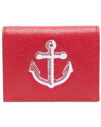 Thom Browne - Anchor-embroidered Leather Cardholder - Lyst