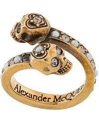 McQueen - Wrap-around Skull Ring - Lyst