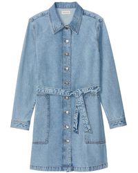 Calvin Klein - Belted Buttoned Mini Dress - Lyst