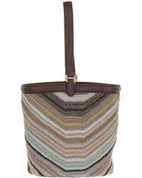 Missoni - Chevron-Knit Leather-Trim Shoulder Bag - Lyst