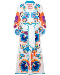 Yuliya Magdych Geborduurde Jurk Met Paisley - Wit