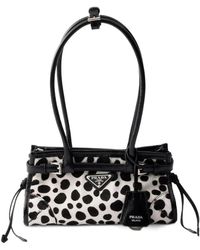 Prada - Bonnie Small Printed Calf Hair And Leather Handbag - Lyst