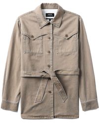 A.P.C. - Joann Belted Cotton Jacket - Lyst