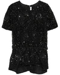 Naeem Khan - Bead-Embellished Peplum Top - Lyst
