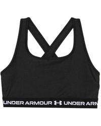 Under Armour - Logo-Tape Cross-Back Sports Bra - Lyst